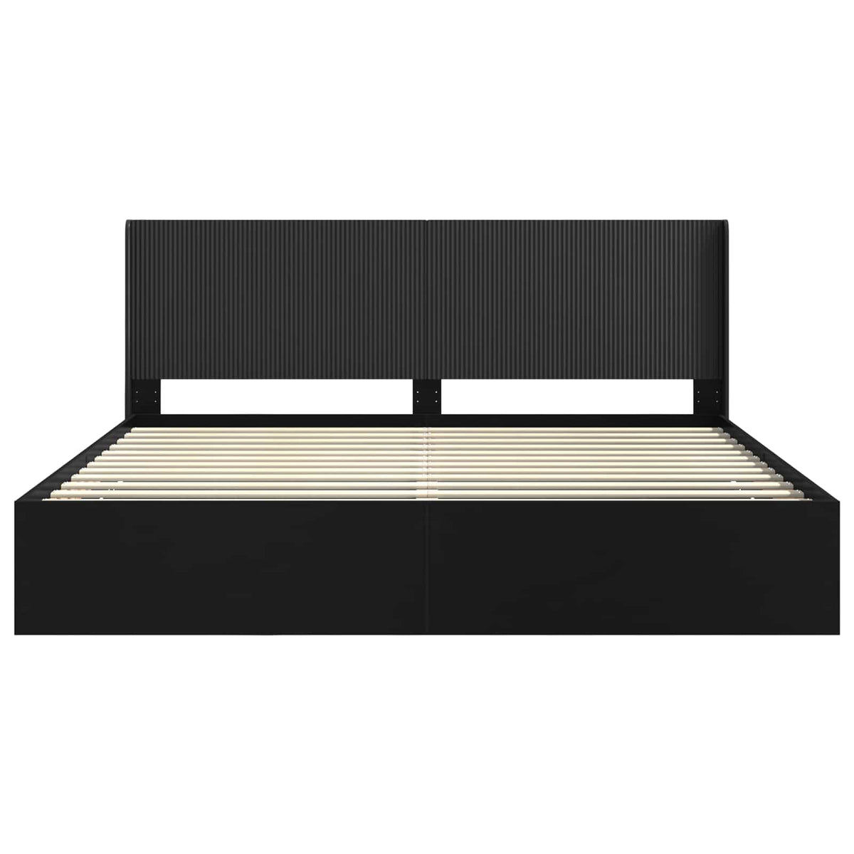 vidaXL Bed Frame with Storage and Headboard Black 200 x 200 cm 6