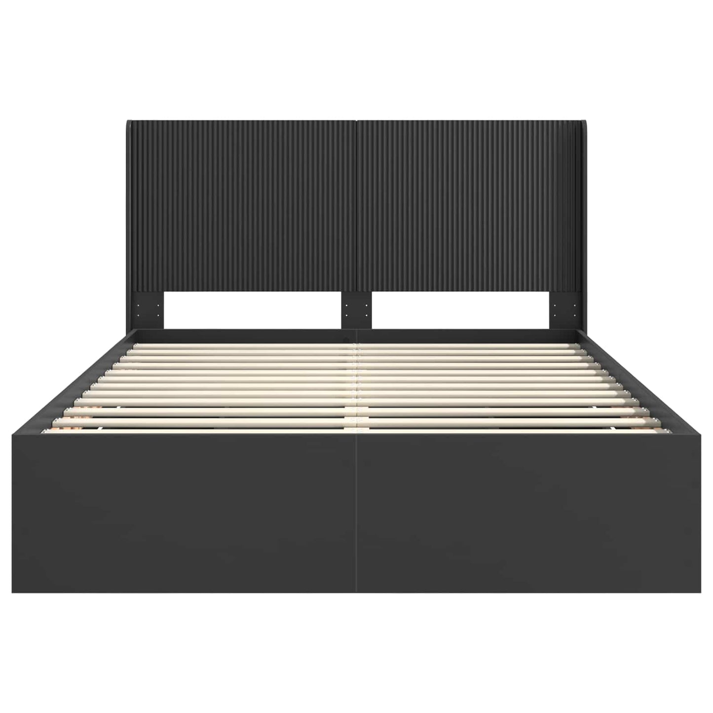 vidaXL Bed Frame with Storage and Headboard Black 150 x 200 cm 6