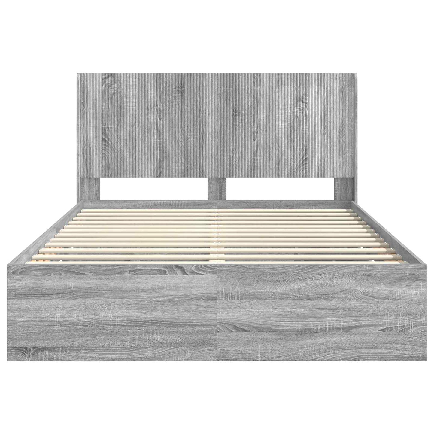vidaXL Bed Frame with Storage and Headboard Grey Sonoma 150 x 200 cm 6