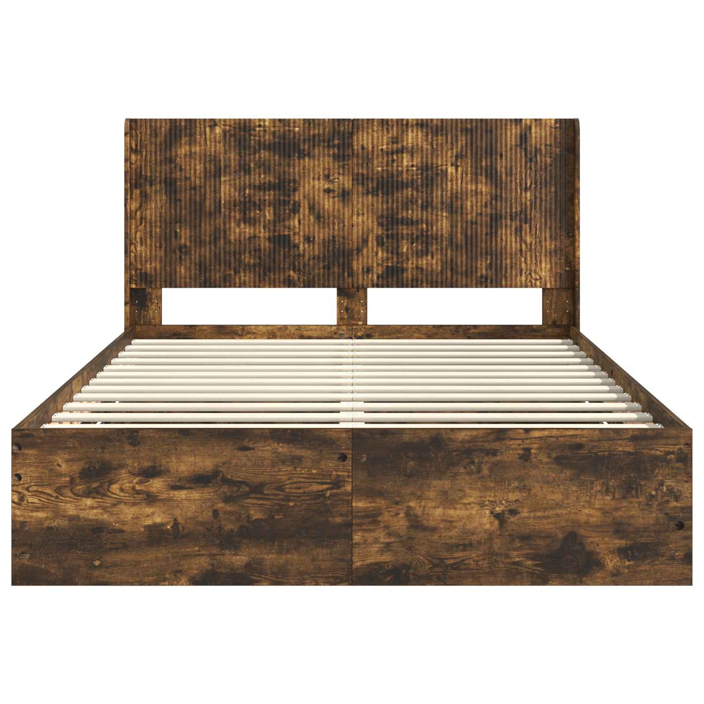 vidaXL Bed Frame with Storage and Headboard Smoked Oak 135 x 190 cm 6