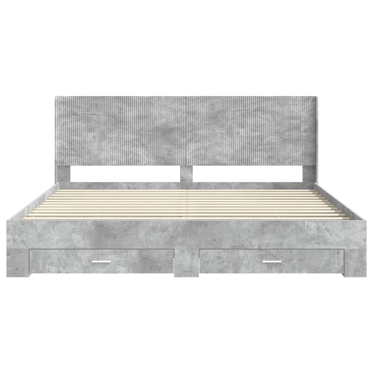 vidaXL Bed Frame with Storage and Headboard Concrete Grey 6