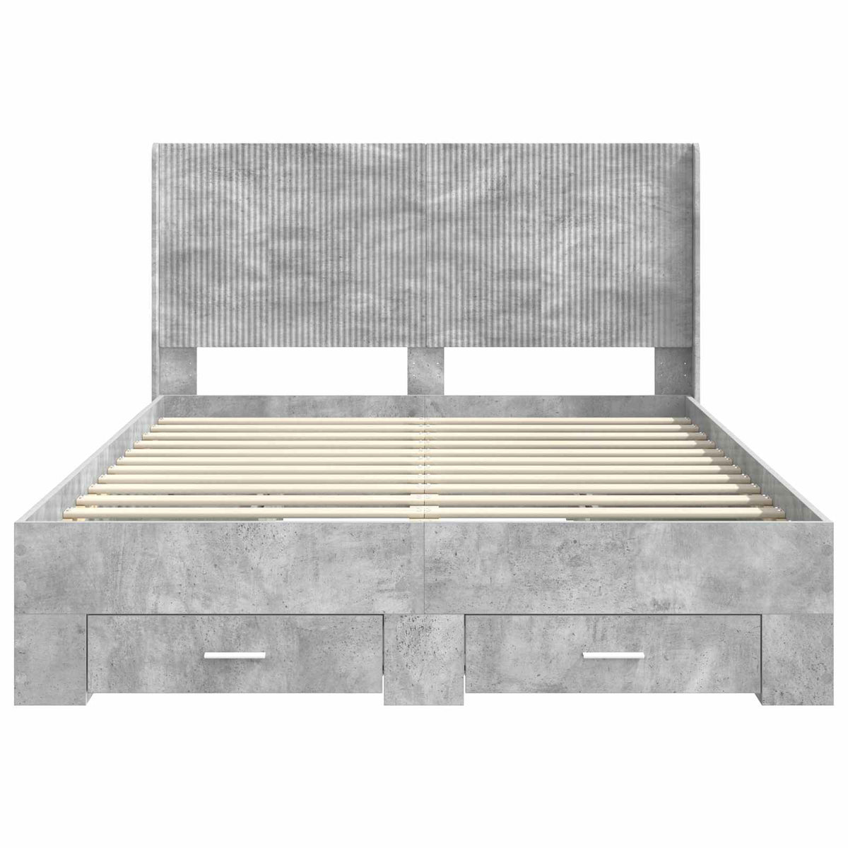 vidaXL Bed Frame with Storage and Headboard Concrete Grey 6