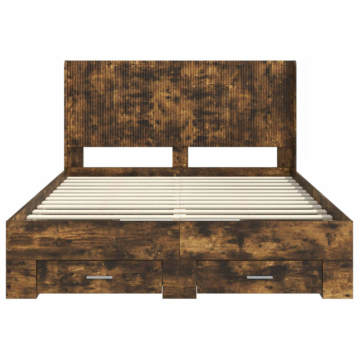 vidaXL Bed Frame with Storage and Headboard Smoked Oak Engineered Wood 6
