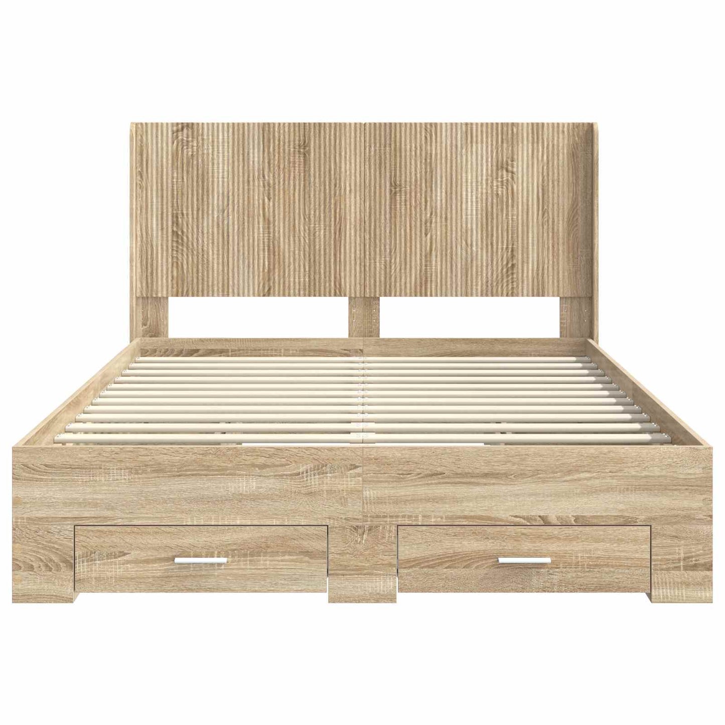 vidaXL Bed Frame with Storage and Headboard Sonoma Oak Engineered Wood 6