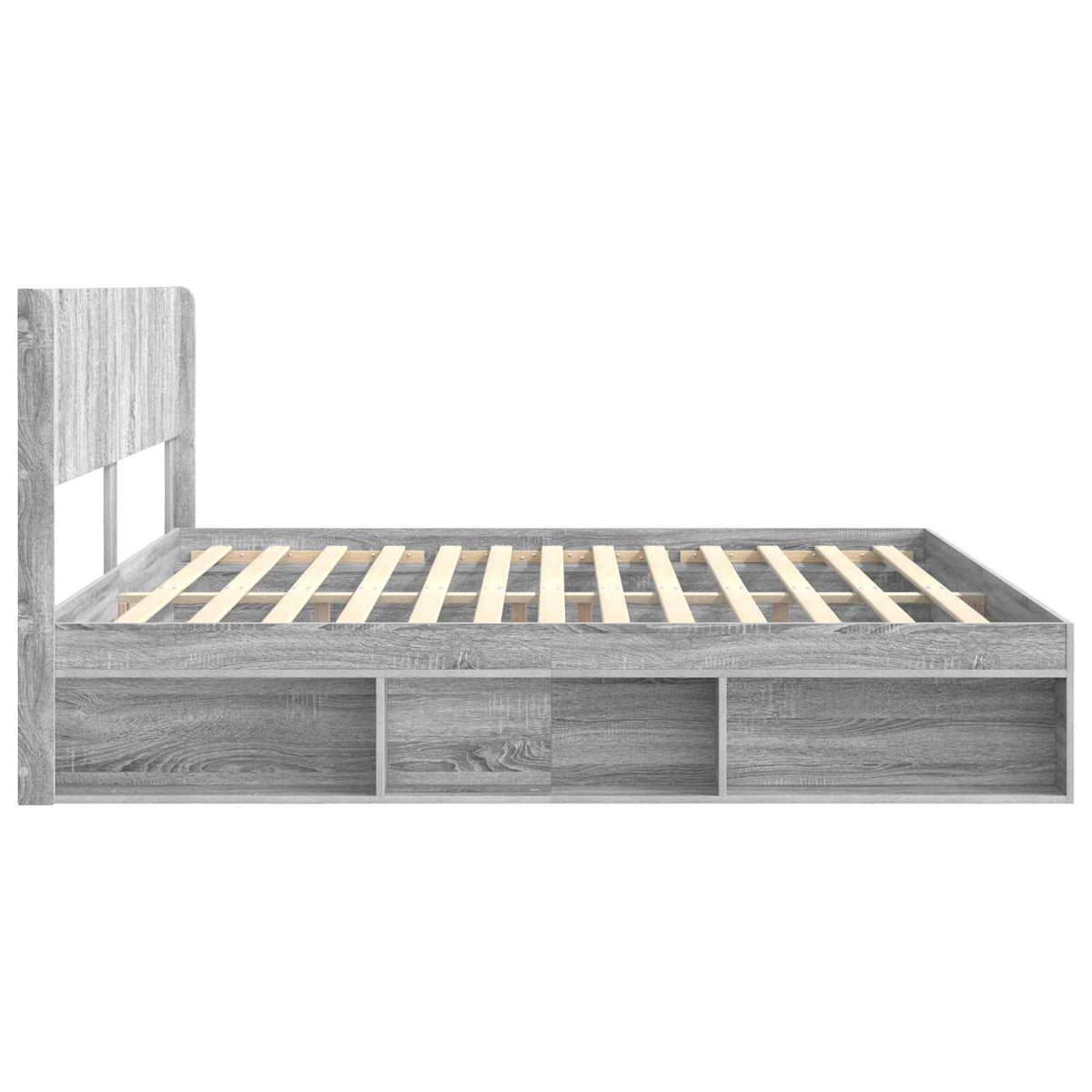 vidaXL Bed Frame with Storage and Headboard 2 pcs Grey Sonoma 6