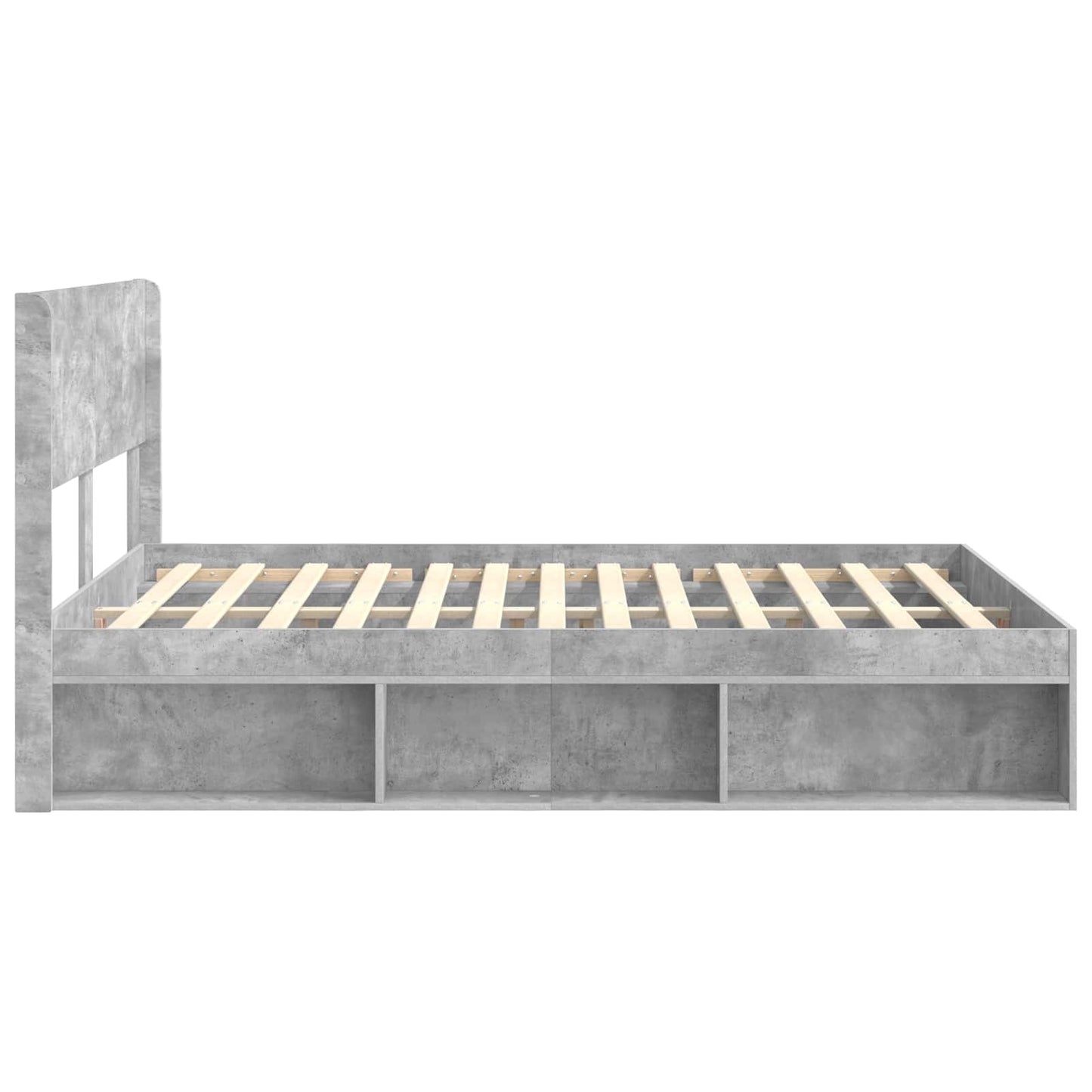 vidaXL Bed Frame with Storage and Headboard Concrete Grey 135 x 190 cm 6