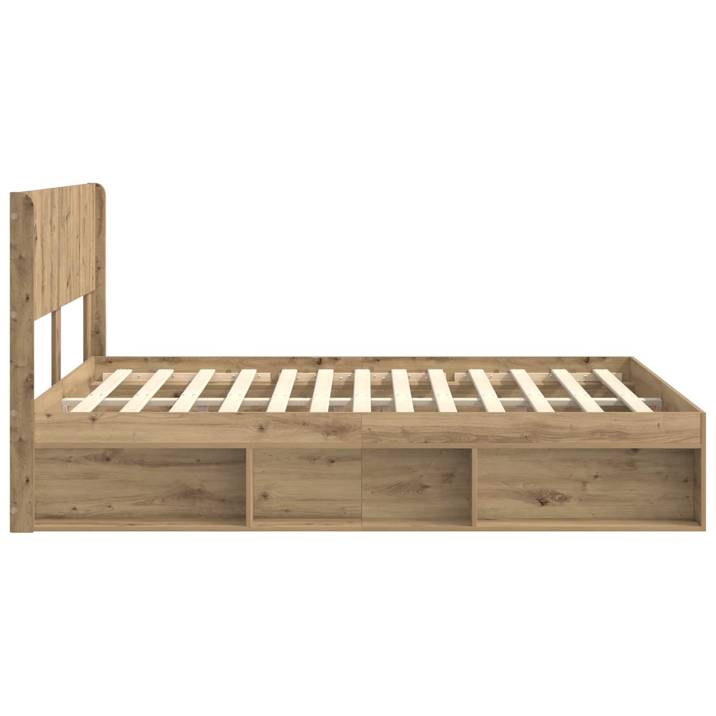 vidaXL Bed Frame with Storage and Headboard Artisan Oak 135 x 190 cm 6