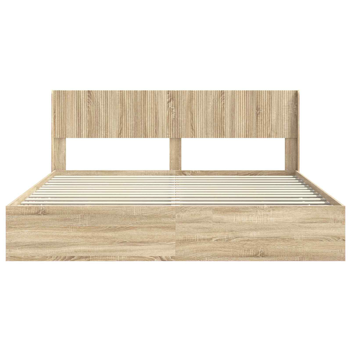 vidaXL Bed Frame with Storage and Headboard Sonoma Oak 200 x 200 cm 6