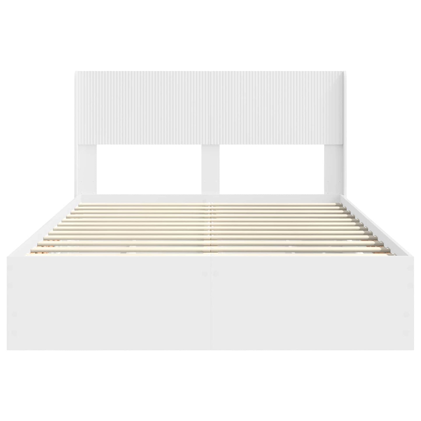 vidaXL Bed Frame with Storage and Headboard White 160 x 200 cm 6