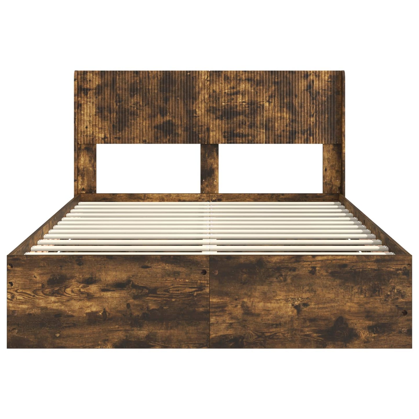 vidaXL Bed Frame with Storage and Headboard Smoked Oak 140 x 190 cm 6
