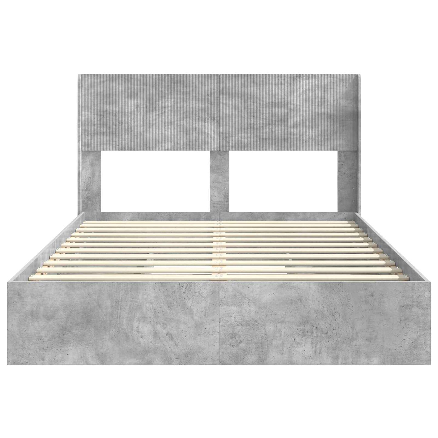 vidaXL Bed Frame with Storage and Headboard Concrete Grey 150 x 200 cm 6