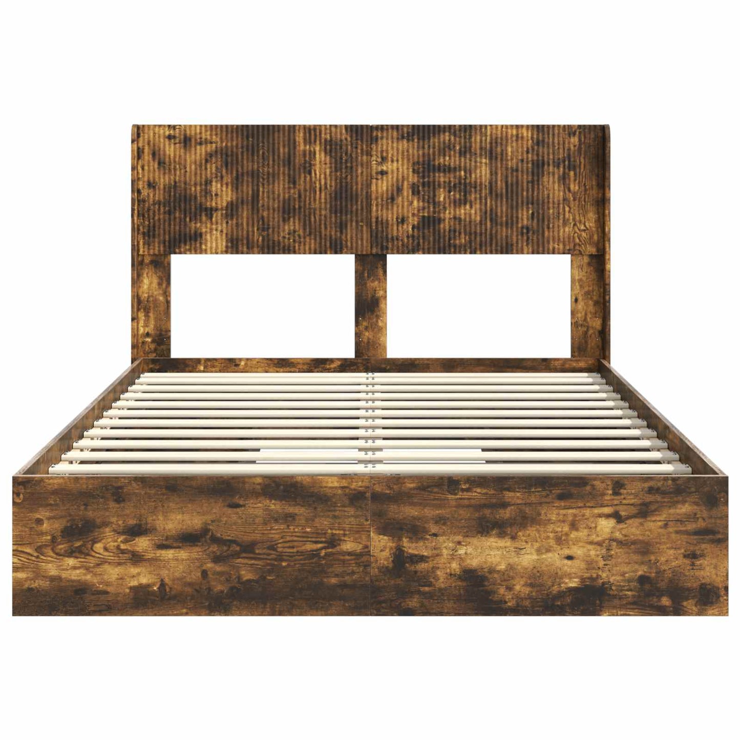 vidaXL Bed Frame with Storage and Headboard Smoked Oak 135 x 190 cm 6