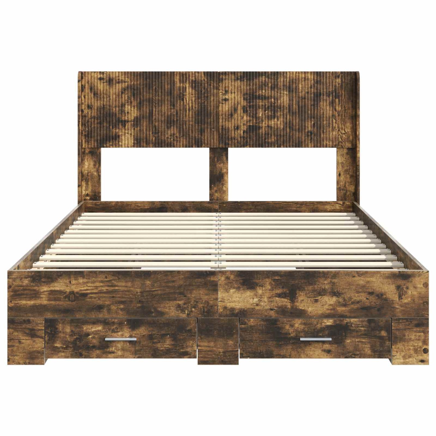 vidaXL Bed Frame with Storage and Headboard Smoked Oak 140 x 190 cm 6