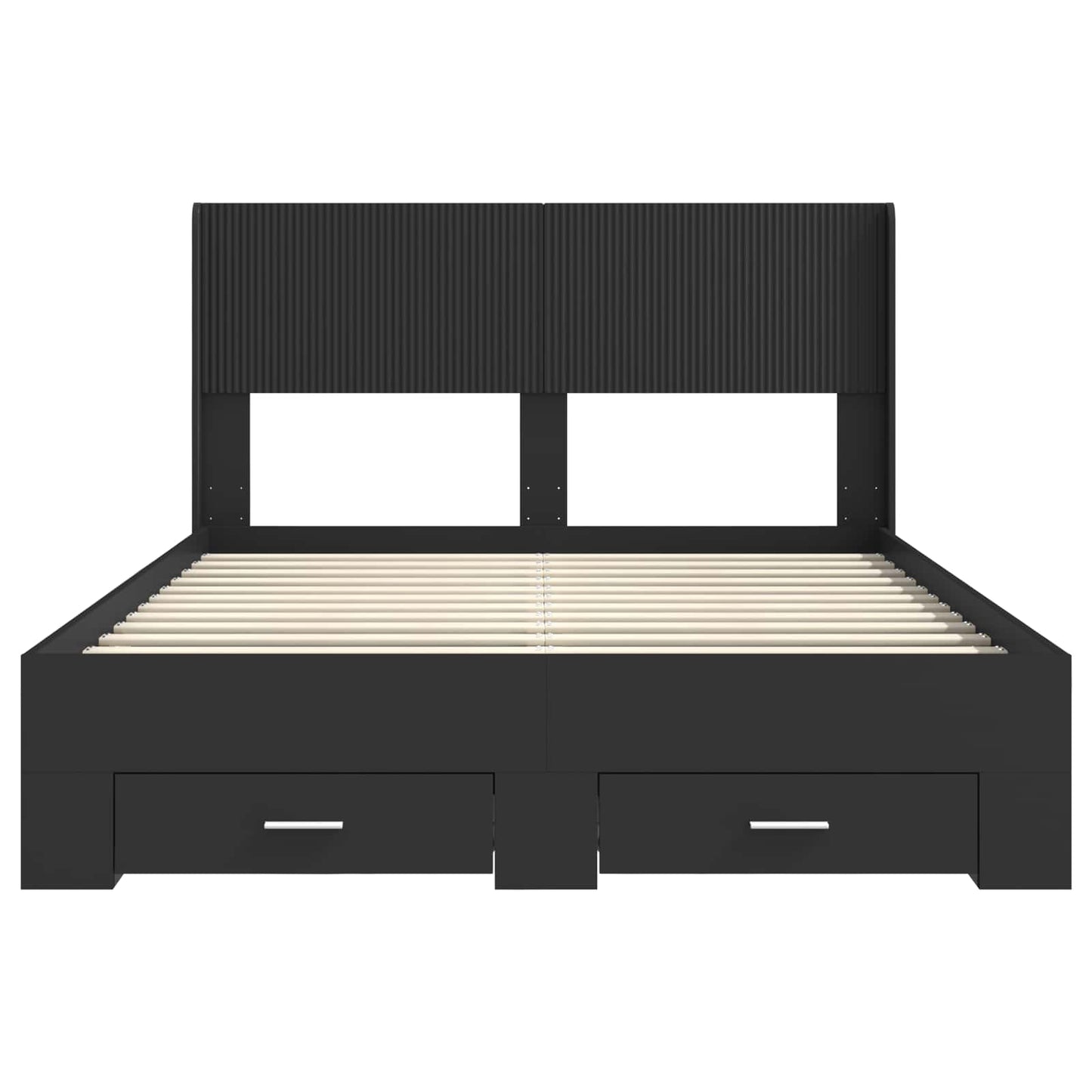 vidaXL Bed Frame with Storage and Headboard Black 135 x 190 cm 6