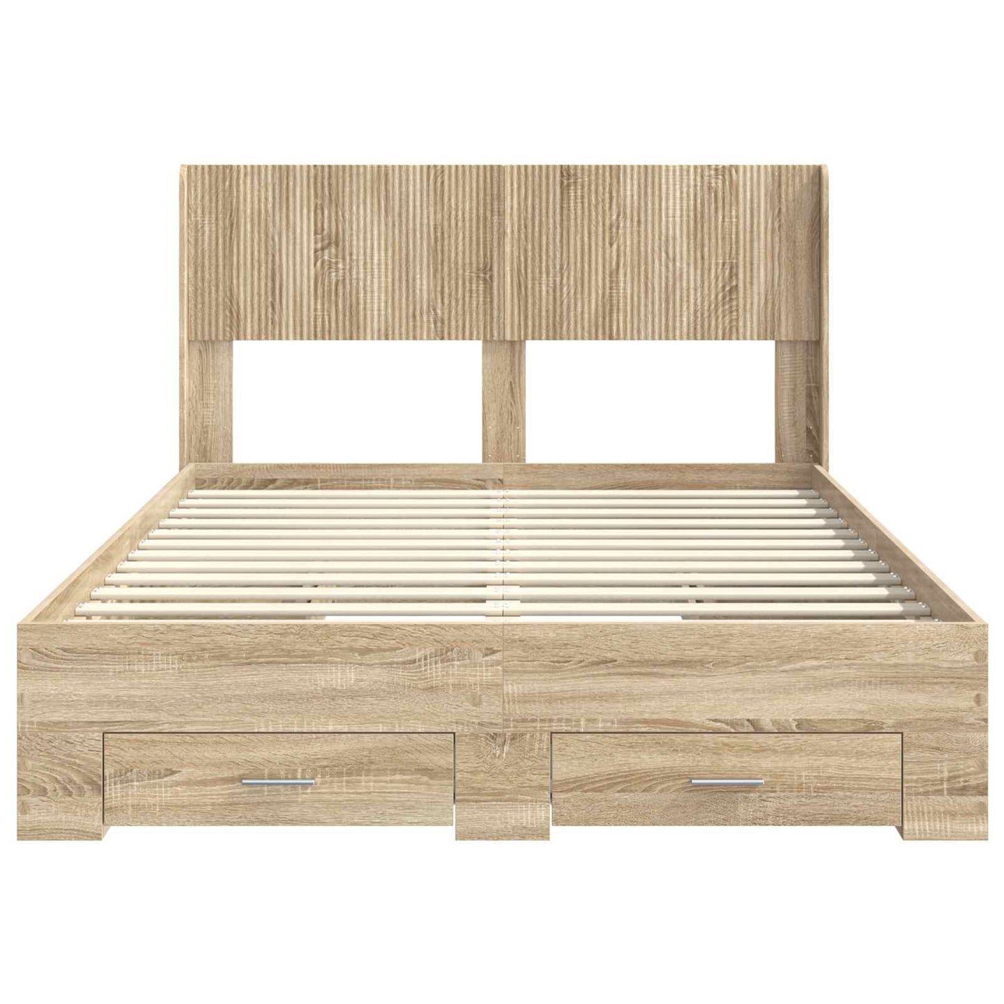 vidaXL Bed Frame with Storage and Headboard Sonoma Oak Engineered Wood 6