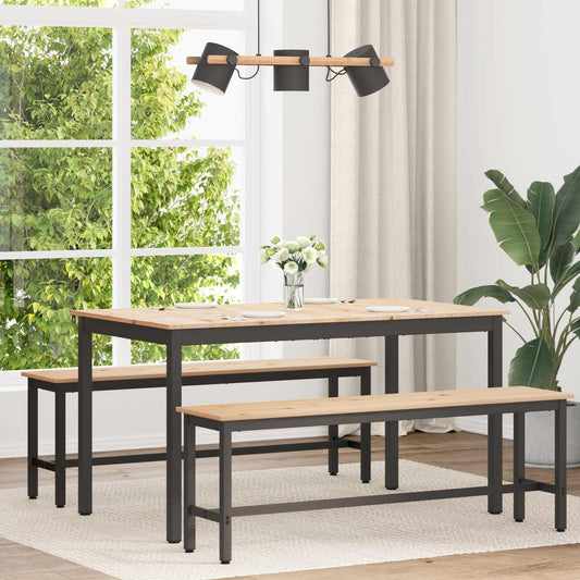 Dining Table Solid Pine Wood Natural 140 cm 80 cm