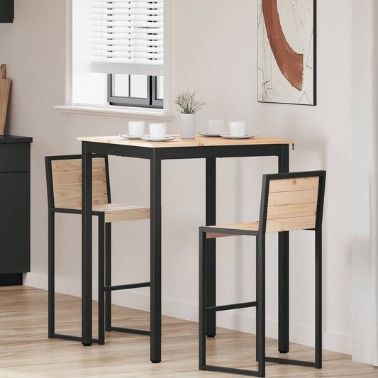 Bar Table Solid Pine Wood Natural 80 cm 80 cm