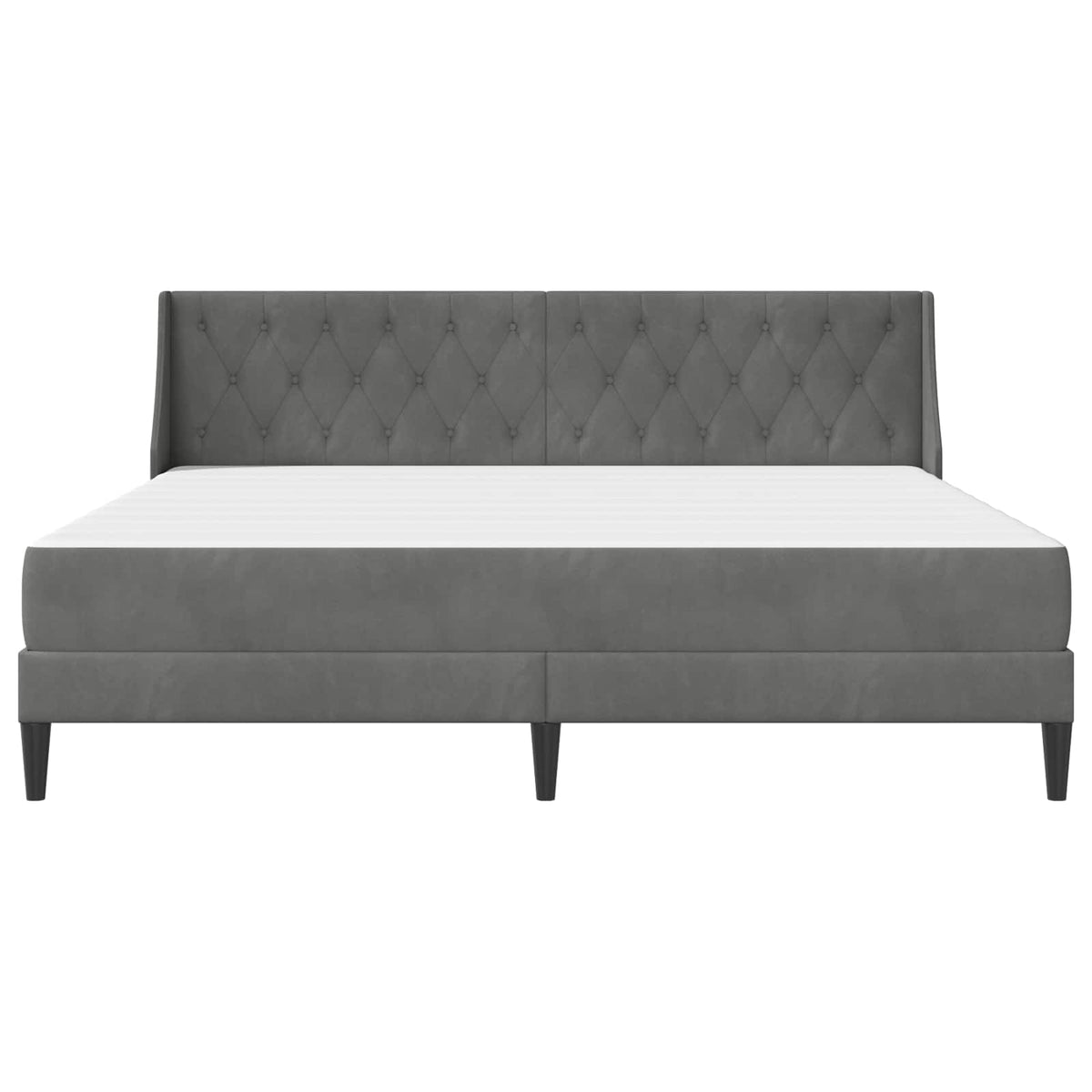 vidaXL Bed Frame with Mattress Dark Grey 180 x 200 cm Velvet 6