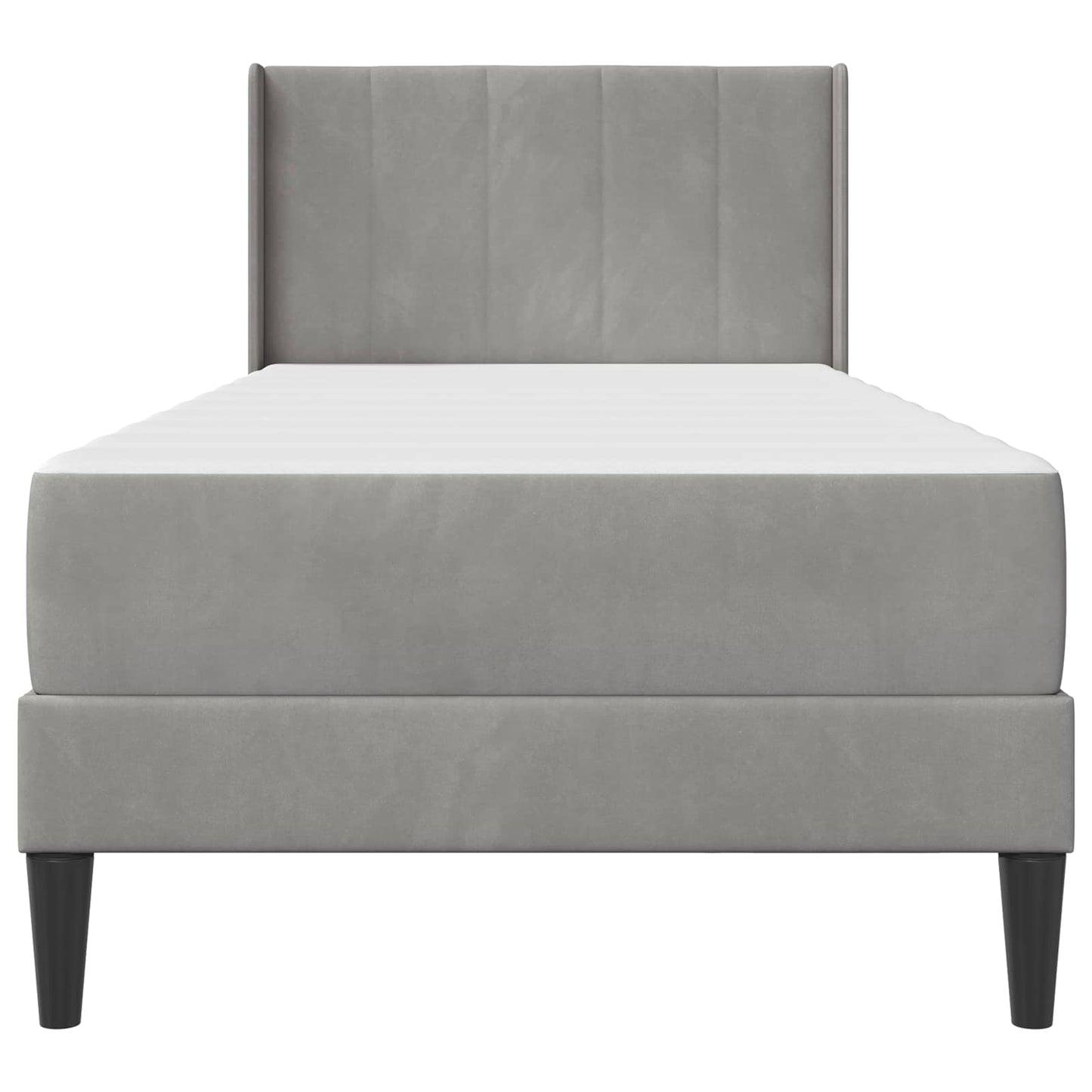vidaXL Bed Frame with Mattress Light Grey 90 x 190 cm Velvet 6