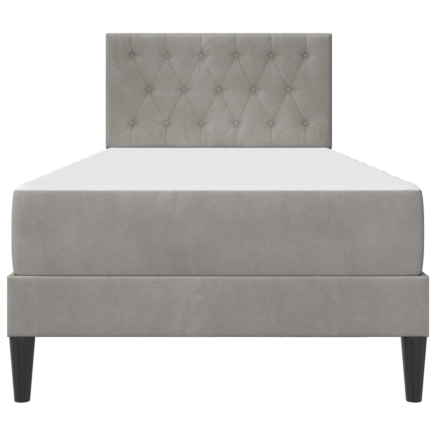 vidaXL Bed Frame with Mattress Light Grey 90 x 190 cm Velvet 6