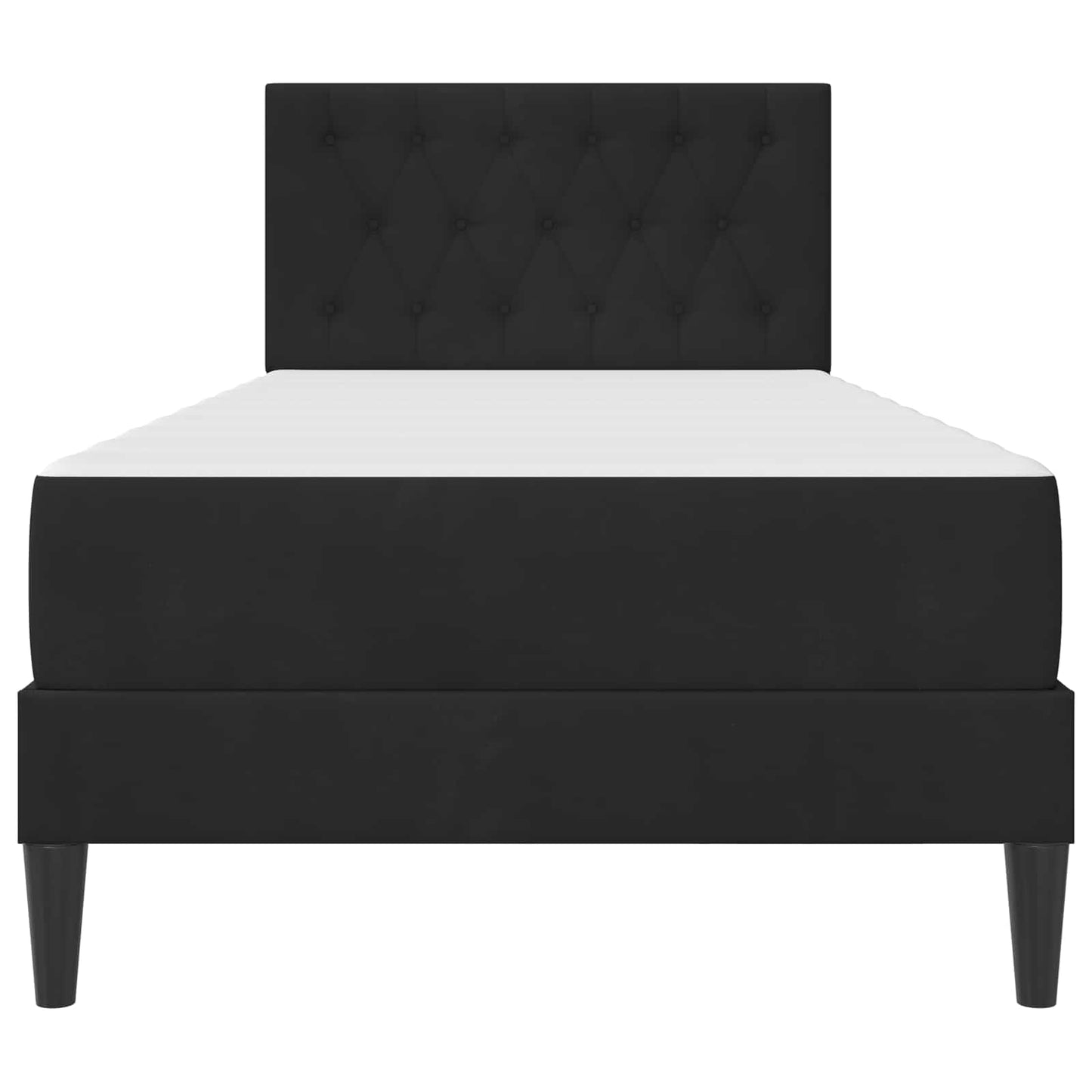 vidaXL Bed Frame with Mattress with Headboard Black 90 x 190 cm Velvet 6