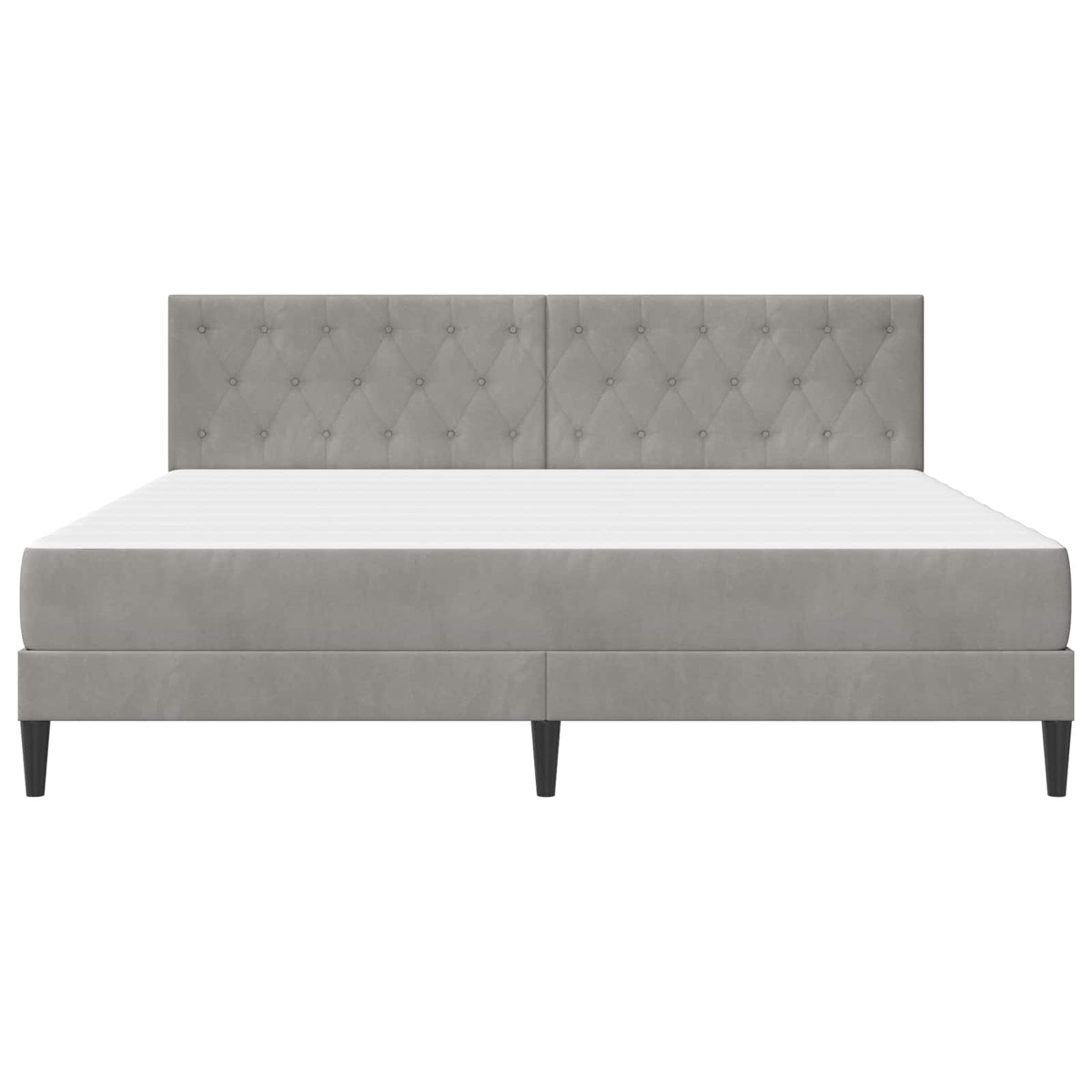 vidaXL Bed Frame with Mattress Light Grey 180 x 200 cm Velvet 6