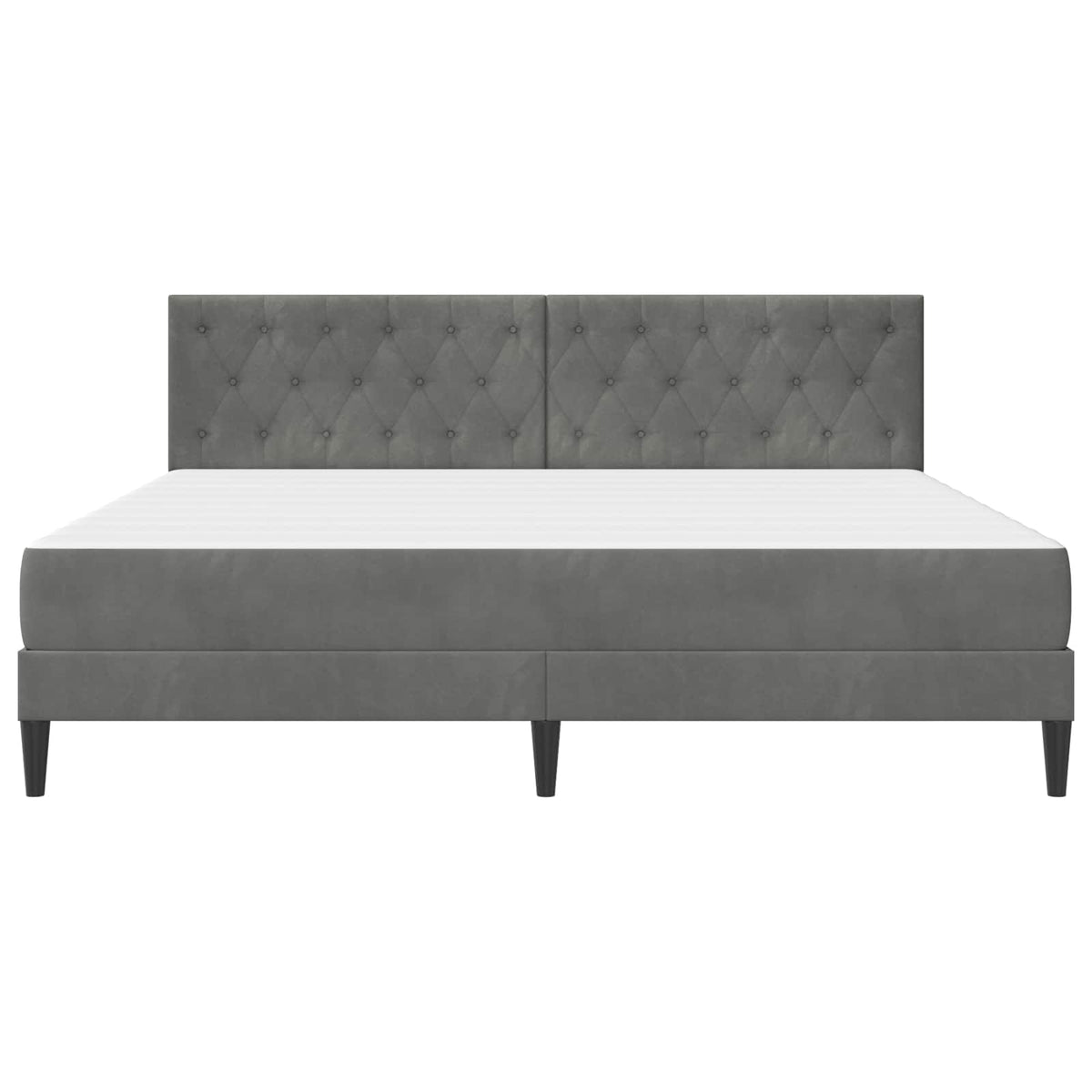 vidaXL Bed Frame with Mattress Dark Grey 180 x 200 cm Velvet 6