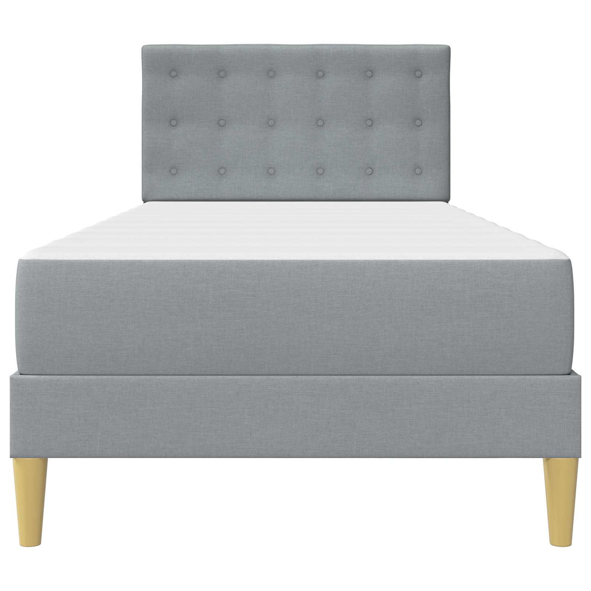 vidaXL Bed Frame with Mattress Light Grey 90 x 190 cm Fabric 6