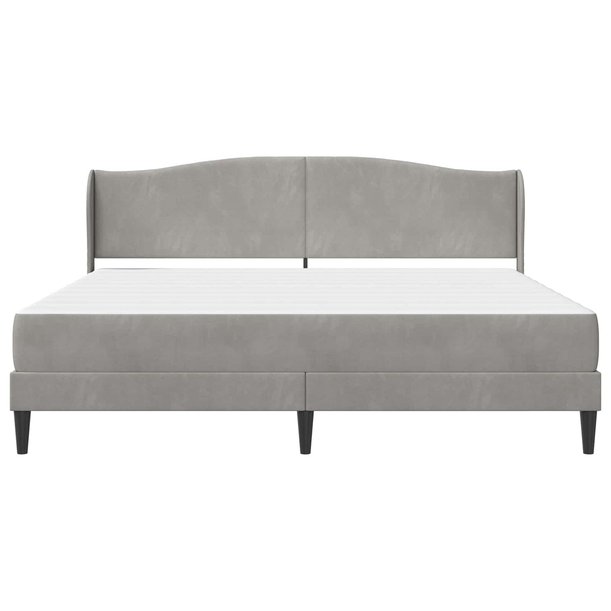 vidaXL Bed Frame with Mattress Light Grey 180 x 200 cm Velvet 6