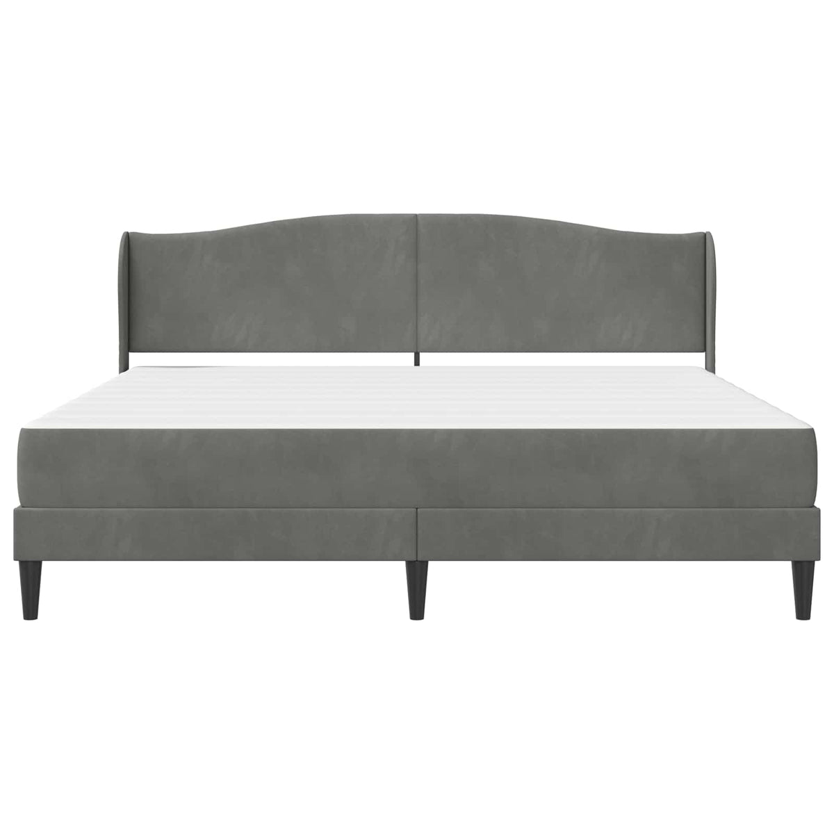 vidaXL Bed Frame with Mattress Dark Grey 180 x 200 cm Velvet 6