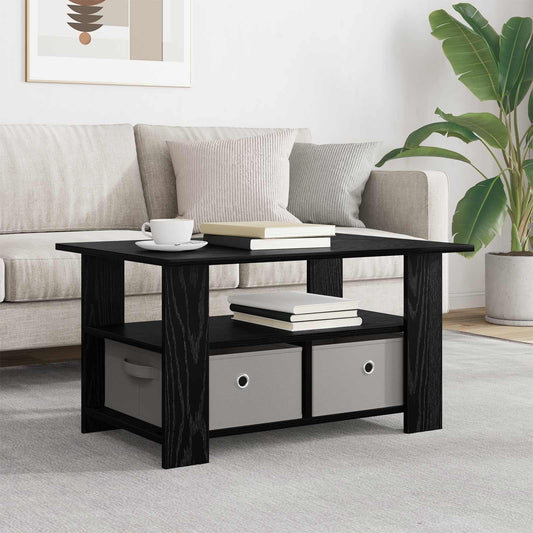 Coffee Table 77 x 55 x 42 cm Engineered Wood Black oak