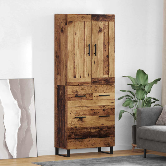 Highboard 69.5x34x180 cm Engineered Wood 3 Drawers Old wood