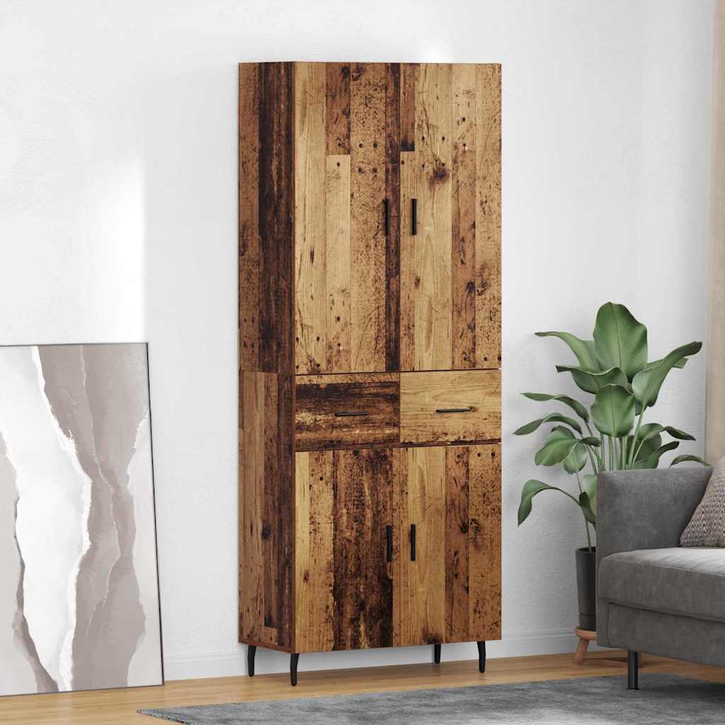 vidaXL Highboard 69.5x34x180 cm Engineered Wood 2 doors 2 drawers