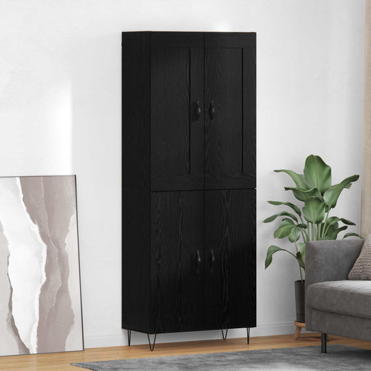 Highboard 69.5x34x180 cm Engineered Wood 2 Doors Black oak