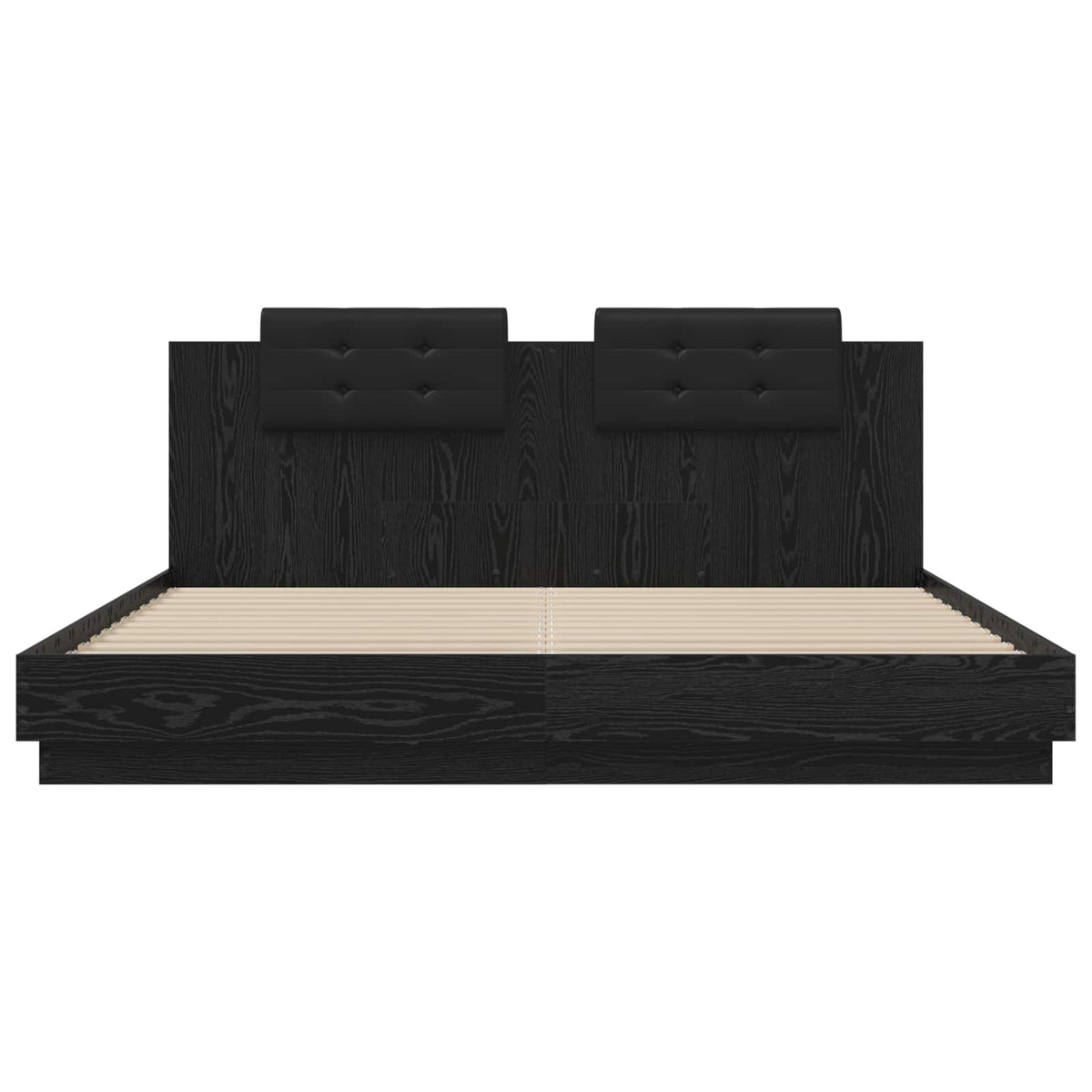 vidaXL Bed Frame with Headboard Black Oak 180 x 200 cm Engineered Wood 6