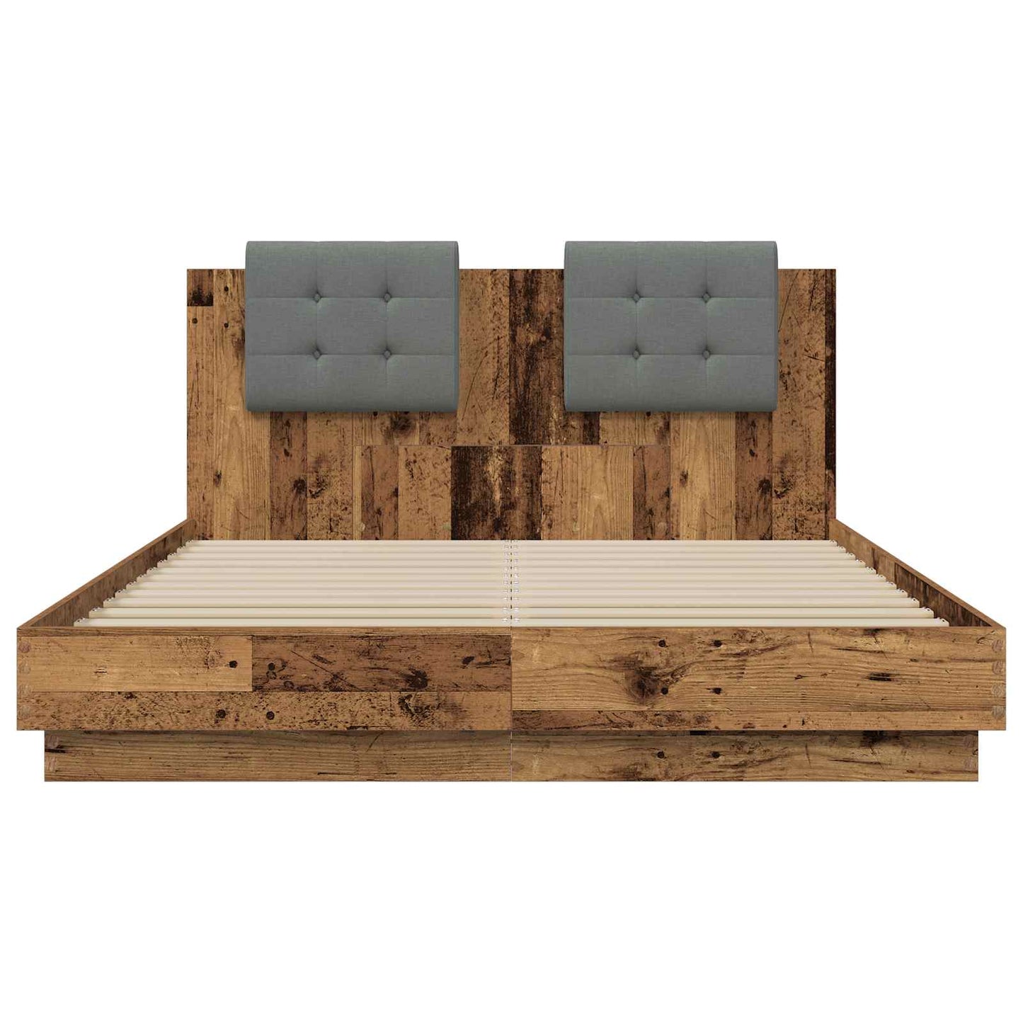 vidaXL Bed Frame with Headboard Old Wood 140 x 200 cm Engineered Wood 6