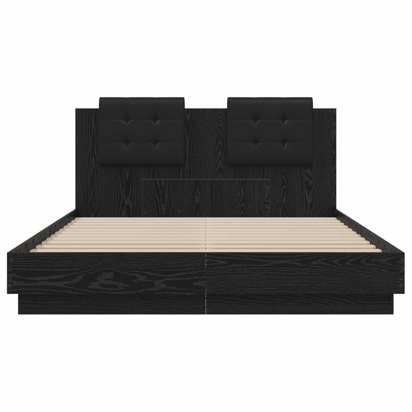 vidaXL Bed Frame with Headboard Black Oak 120 x 200 cm Engineered Wood 6