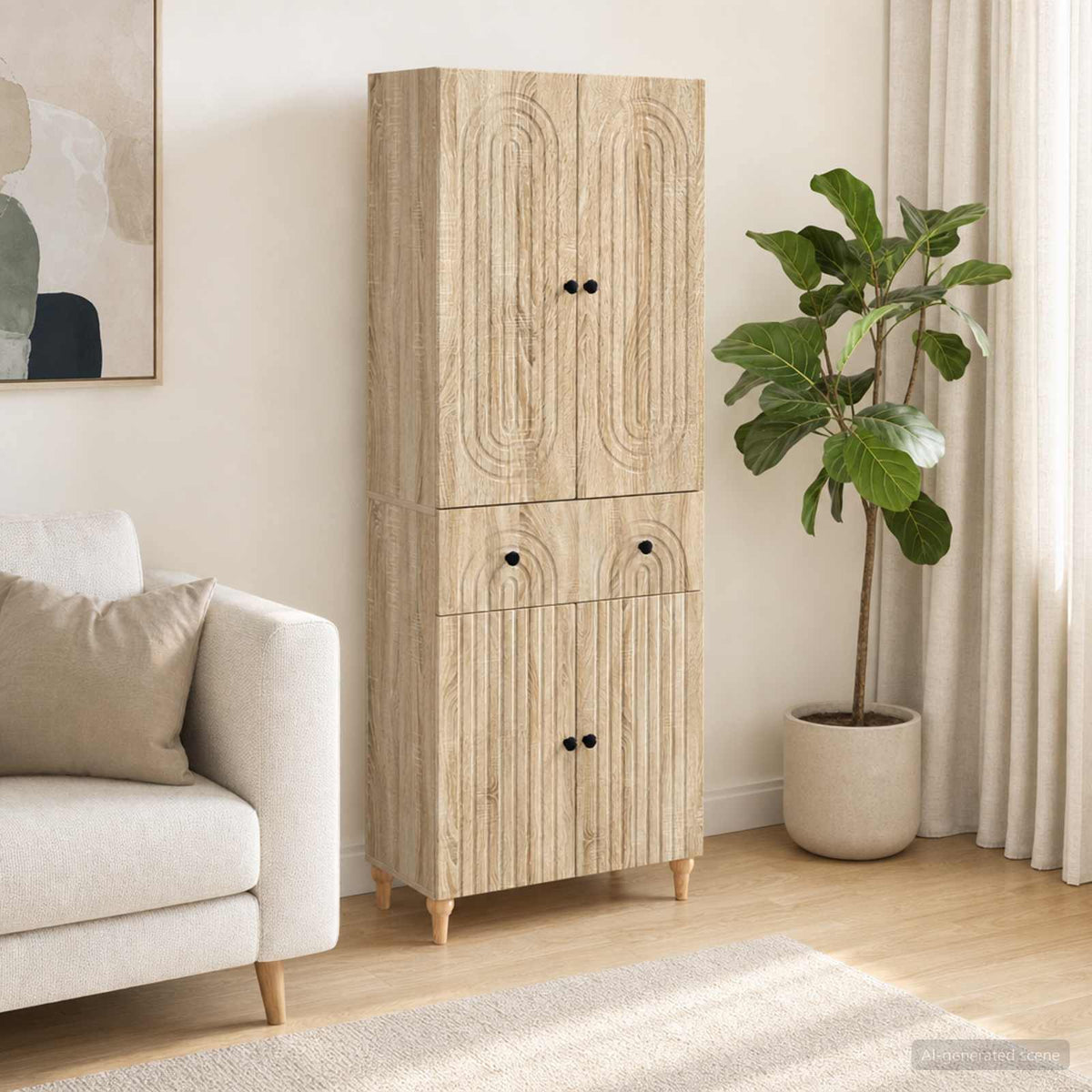 Cabinet Set 2 pcs Engineered Wood Sonoma oak