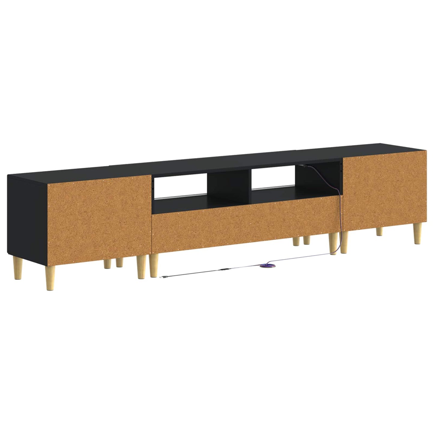 vidaXL 5 Piece LED TV Cabinet Black Engineered Wood 6