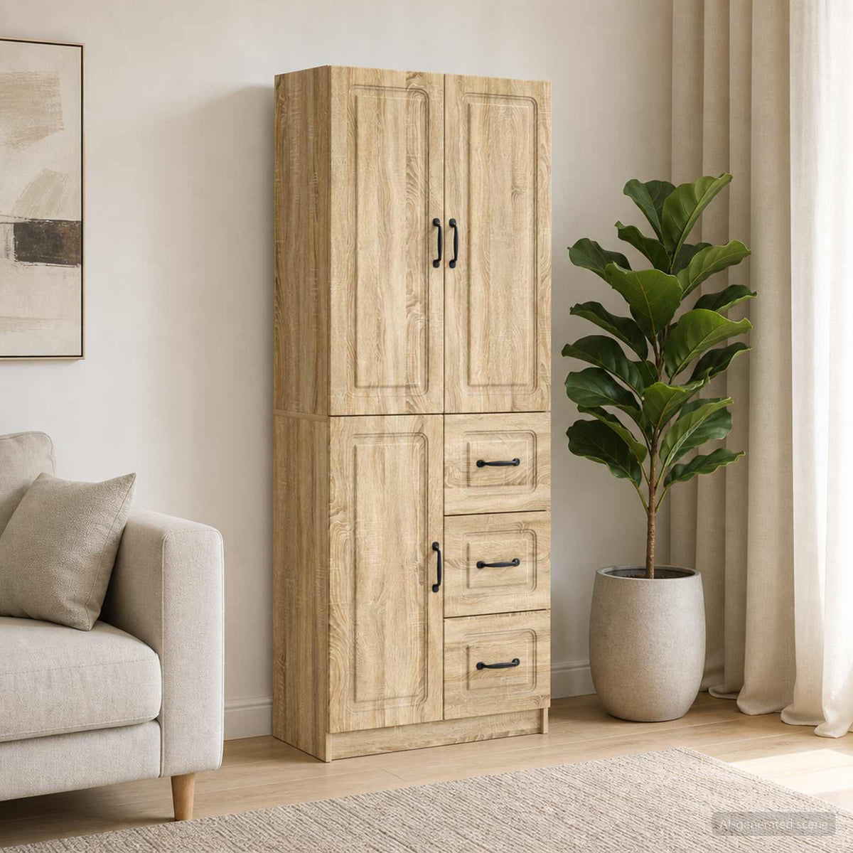Cabinet Set 2 pcs Engineered Wood Sonoma oak