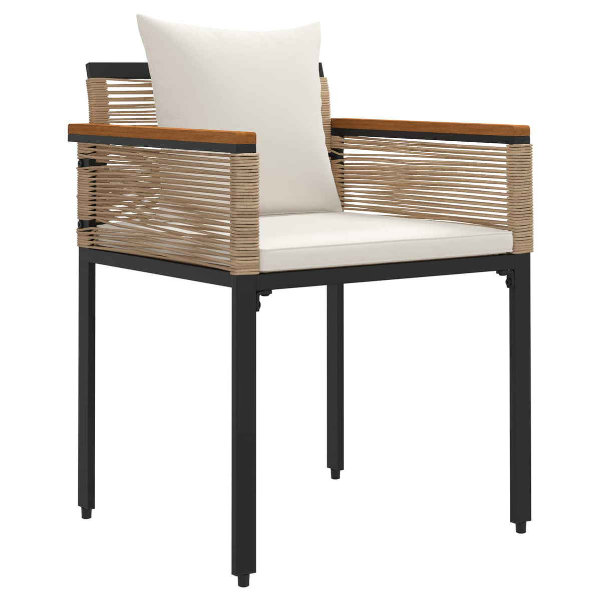 vidaXL Outdoor Furniture Set Beige and Cream White Poly Rattan 6