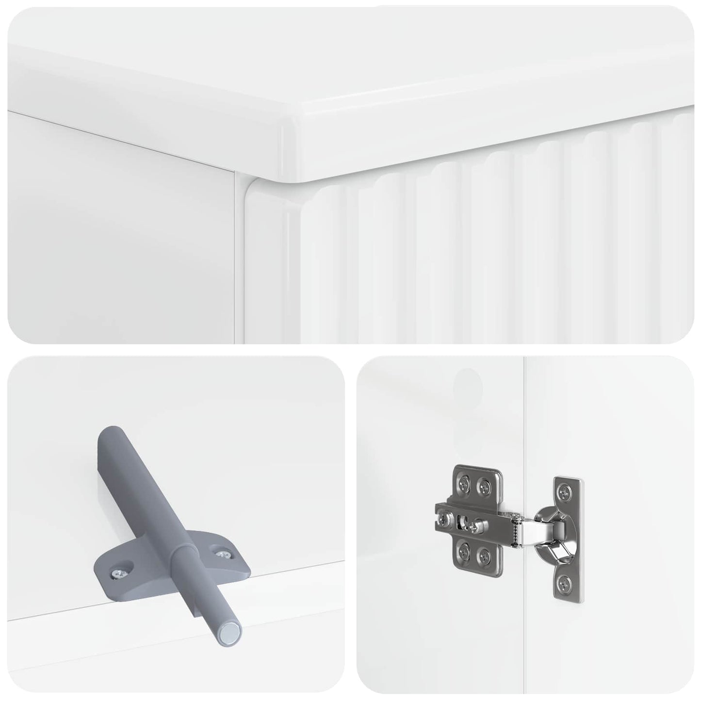vidaXL 3 Piece Bathroom Cabinet Set ARNHEM High Gloss White 6