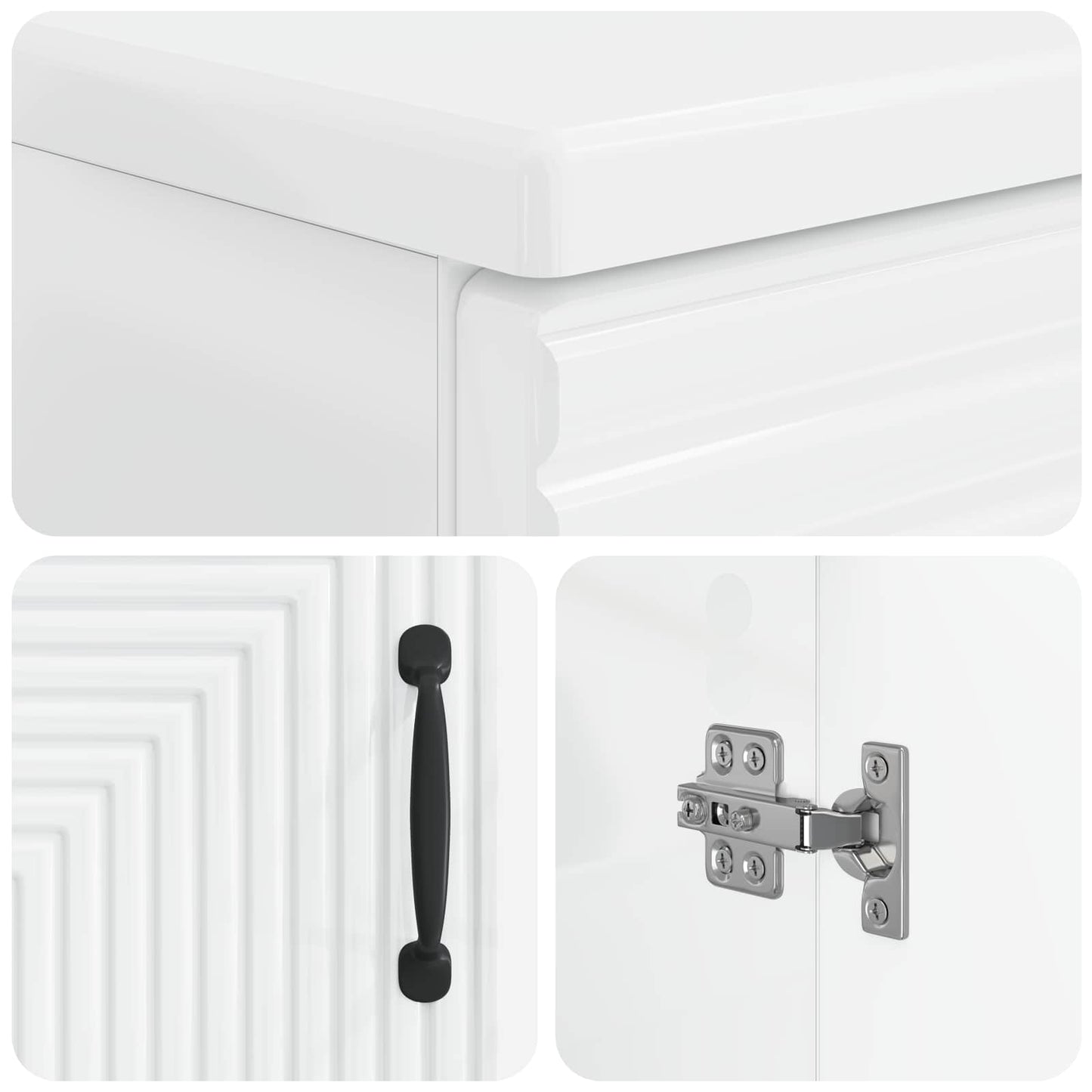 vidaXL 3 Piece Bathroom Cabinet Set HAARLEM High Gloss White 6