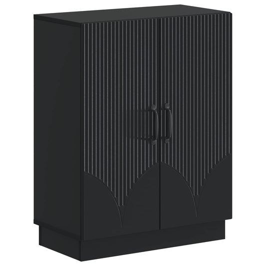 vidaXL 3 Piece Bathroom Cabinet Set HOORN Black Engineered Wood 2