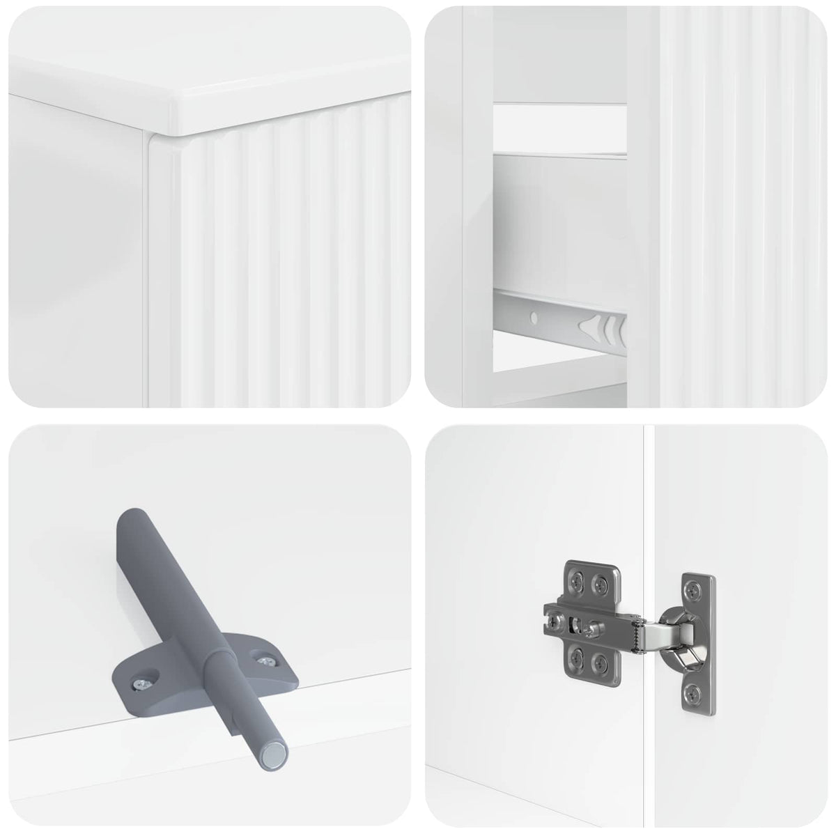 vidaXL 2 Piece Bathroom Cabinet Set ARNHEM High Gloss White 6