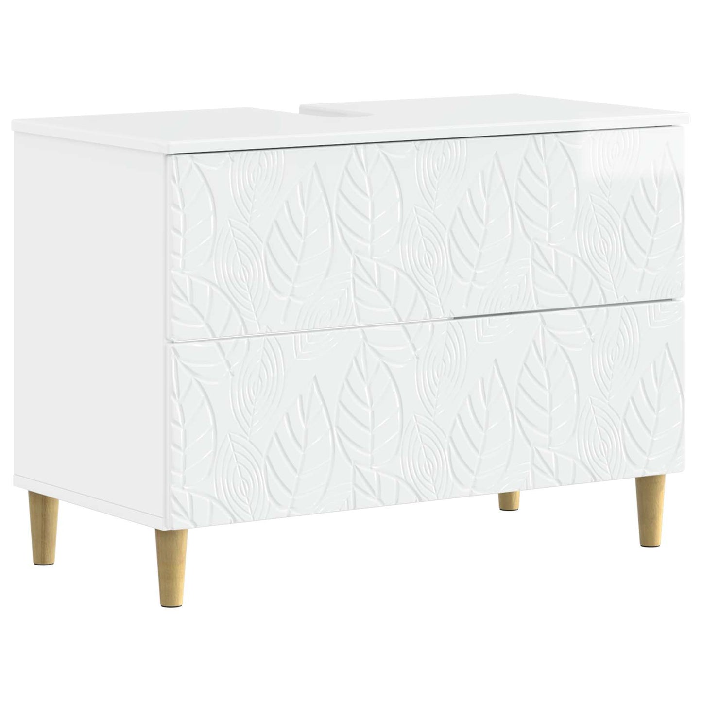 vidaXL 3 Piece Bathroom Cabinet Set DELFT High Gloss White 6