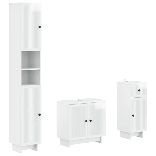 vidaXL 3 Piece Bathroom Cabinet Set EDE Engineered Wood 2