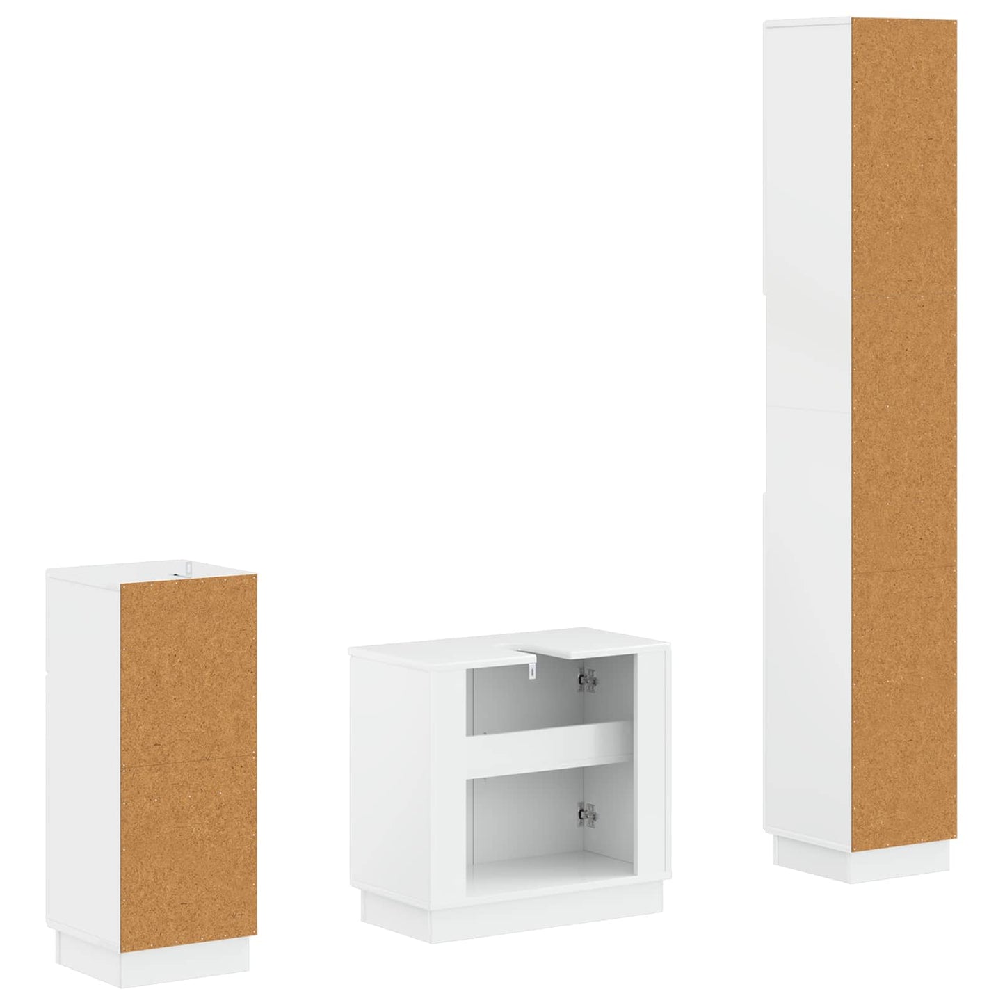 vidaXL 3 Piece Bathroom Cabinet Set HOORN Engineered Wood 6