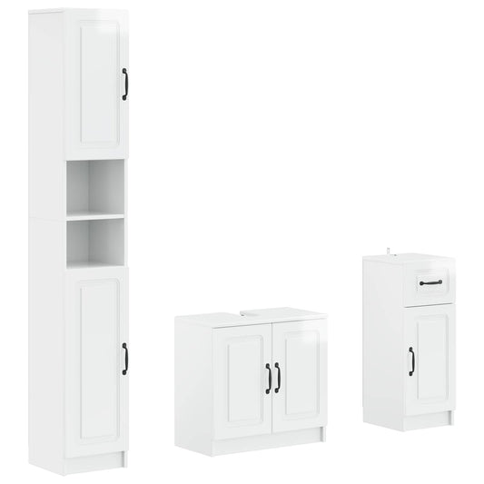 vidaXL 3 Piece Bathroom Cabinet Set UTRECHT Engineered Wood 2