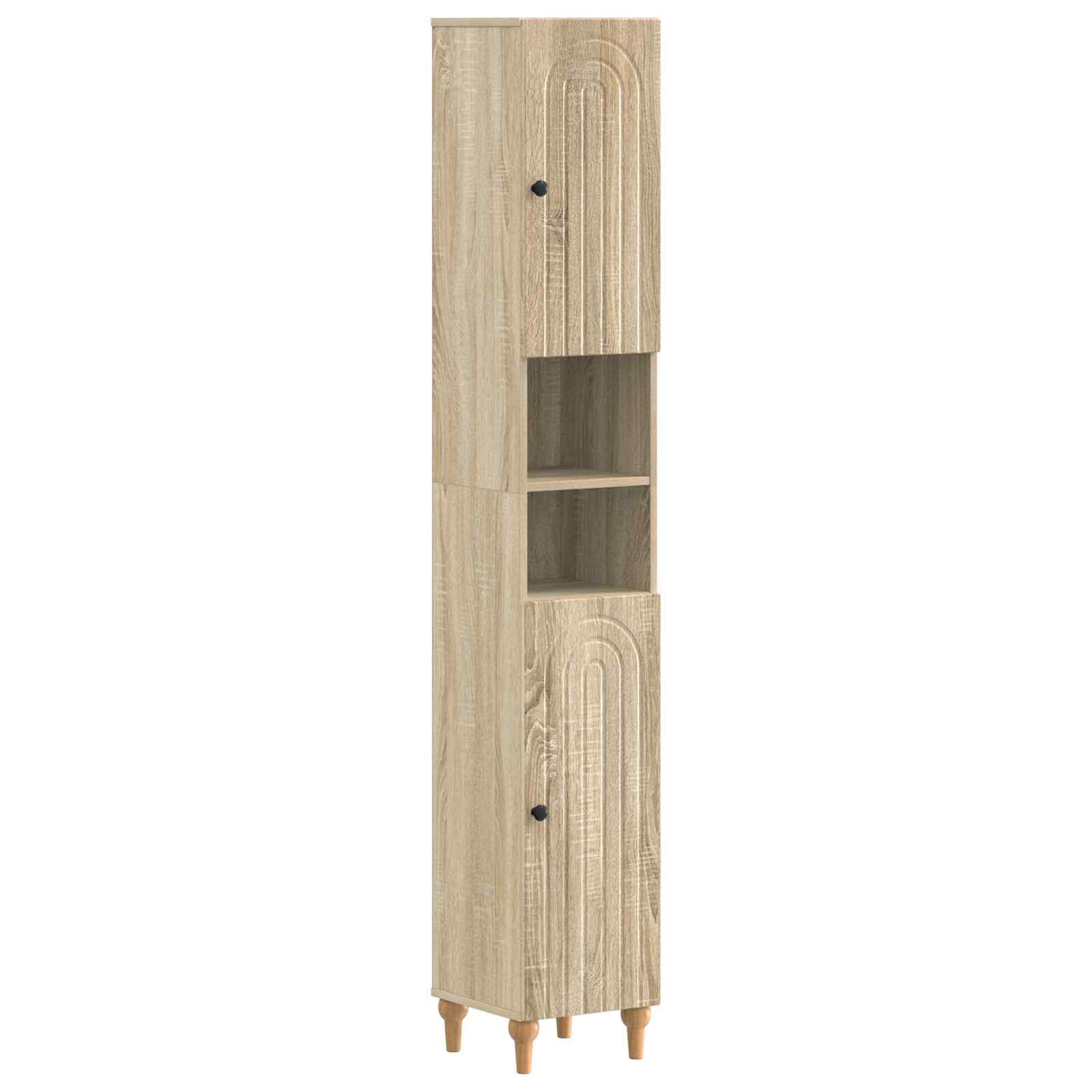 vidaXL 4 Piece Bathroom Cabinet Set ALKMAAR Sonoma Oak Engineered Wood 6